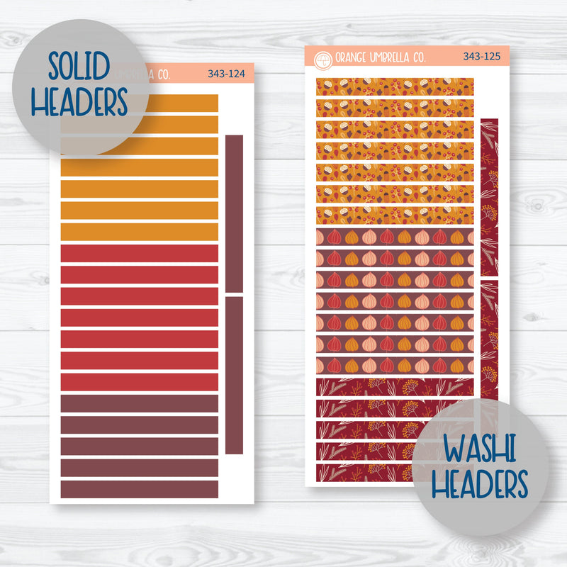 Autumn Pumpkins & Florals | A5 Daily Duo Planner Kit Stickers | Amber Waves | 343-121