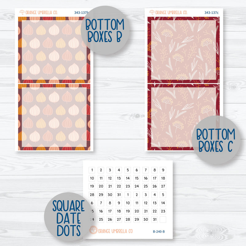 Autumn Pumpkins & Florals | 7x9 Daily Duo Planner Kit Stickers | Amber Waves | 343-131