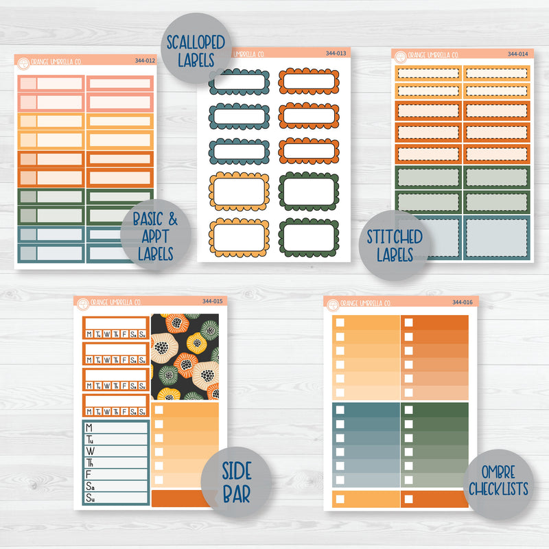 Fall Leaves & Florals | Weekly Add-On Planner Kit Stickers | Madeline | 344-012