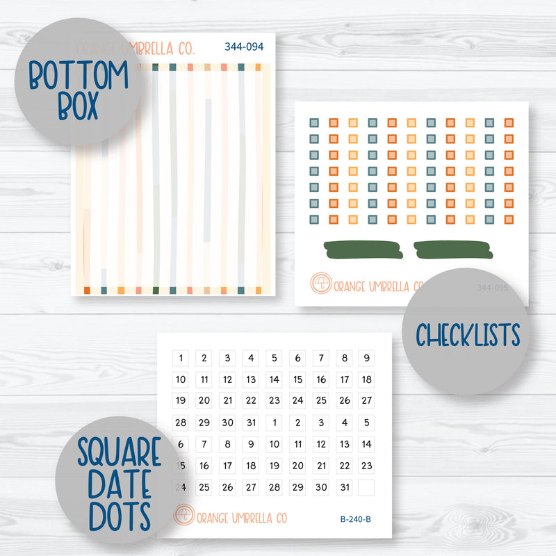 Fall Leaves & Florals | 7x9 Compact Vertical Planner Kit Stickers | Madeline | 344-091