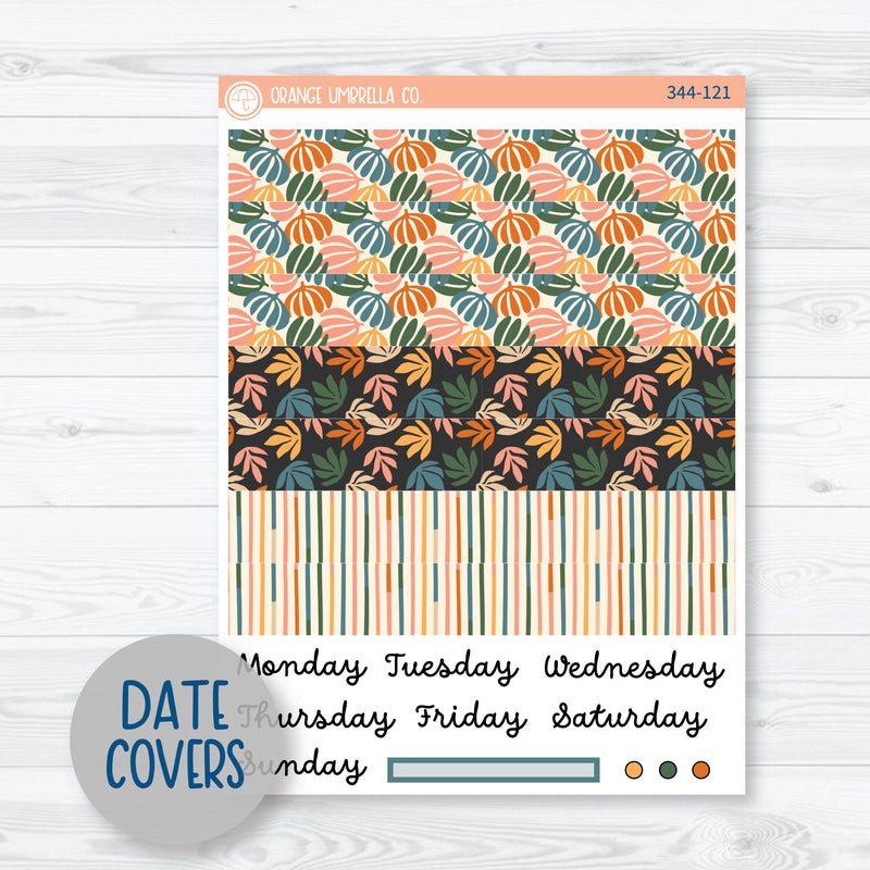 Fall Leaves & Florals | A5 Daily Duo Planner Kit Stickers | Madeline | 344-121