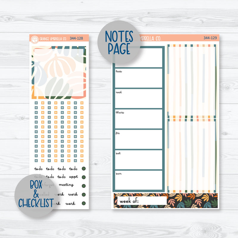 Fall Leaves & Florals | A5 Daily Duo Planner Kit Stickers | Madeline | 344-121