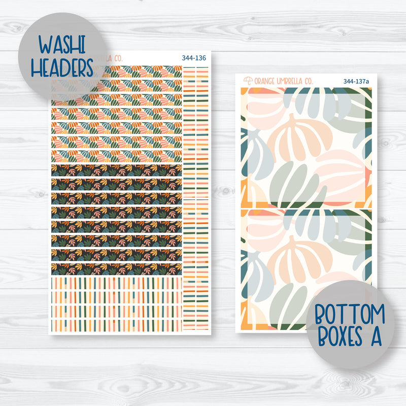 Fall Leaves & Florals | 7x9 Daily Duo Planner Kit Stickers | Madeline | 0-131