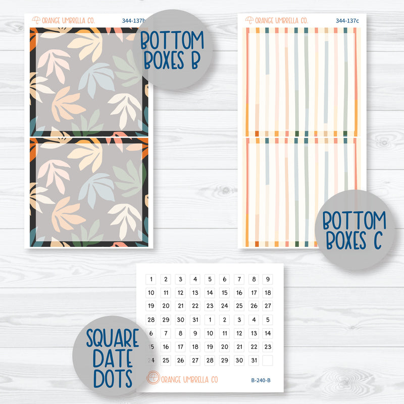 Fall Leaves & Florals | 7x9 Daily Duo Planner Kit Stickers | Madeline | 0-131