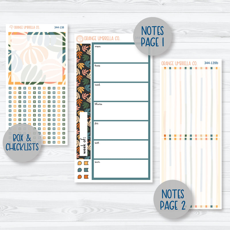 Fall Leaves & Florals | 7x9 Daily Duo Planner Kit Stickers | Madeline | 0-131