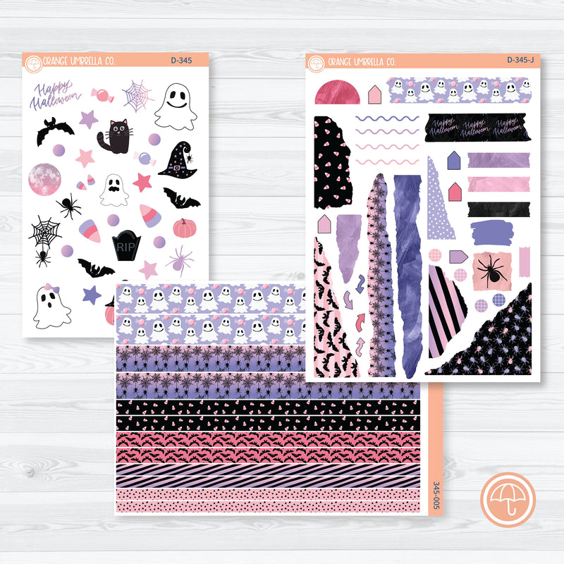 Pink Halloween | Kit Deco Journaling Planner Stickers | Spider Queen | D-345