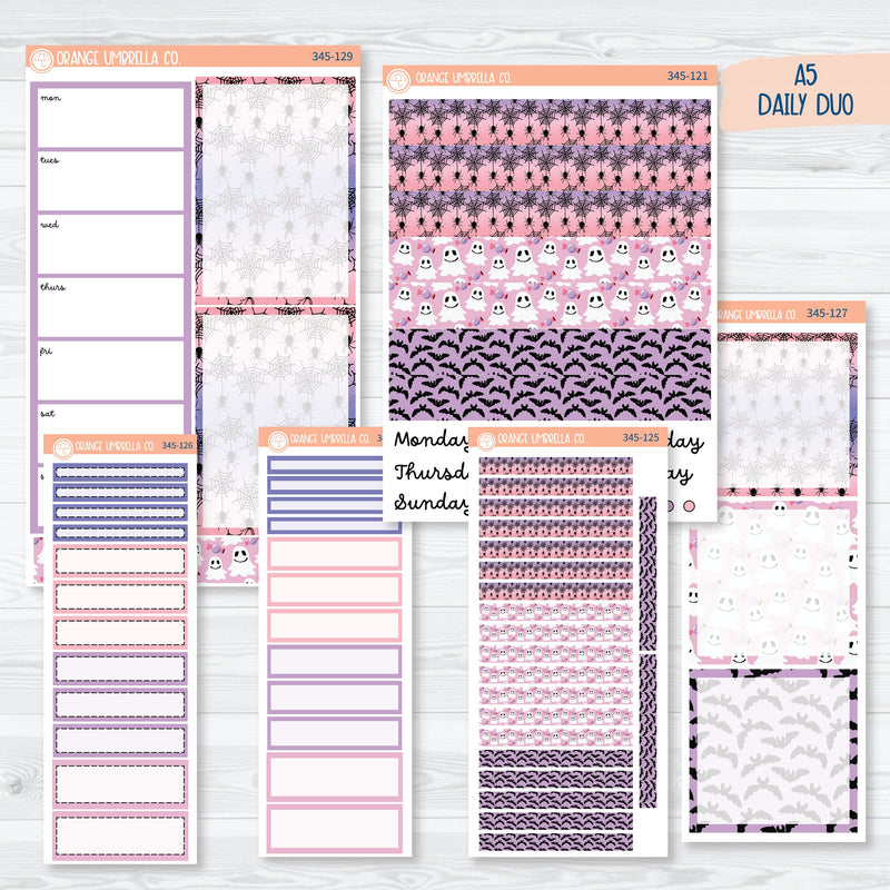 Pink Halloween | A5 Daily Duo Planner Kit Stickers | Spider Queen | 345-121