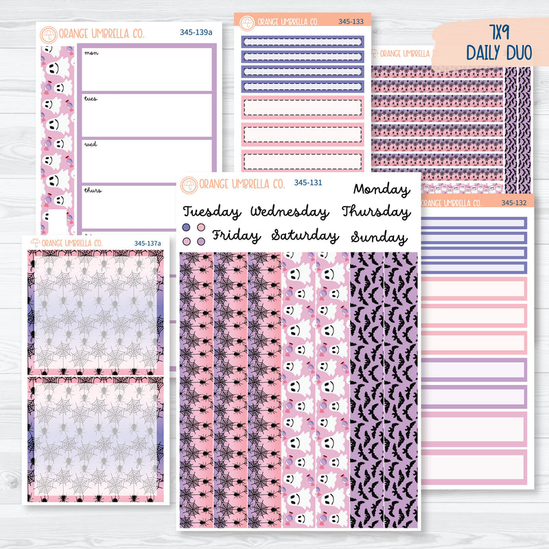 Pink Halloween Kit | 7x9 Daily Duo Planner Kit Stickers | Spider Queen | 345-131