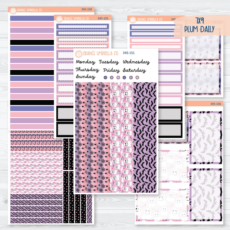 Pink Halloween Kit | 7x9 Plum Daily Planner Kit Stickers | Spider Queen | 345-151