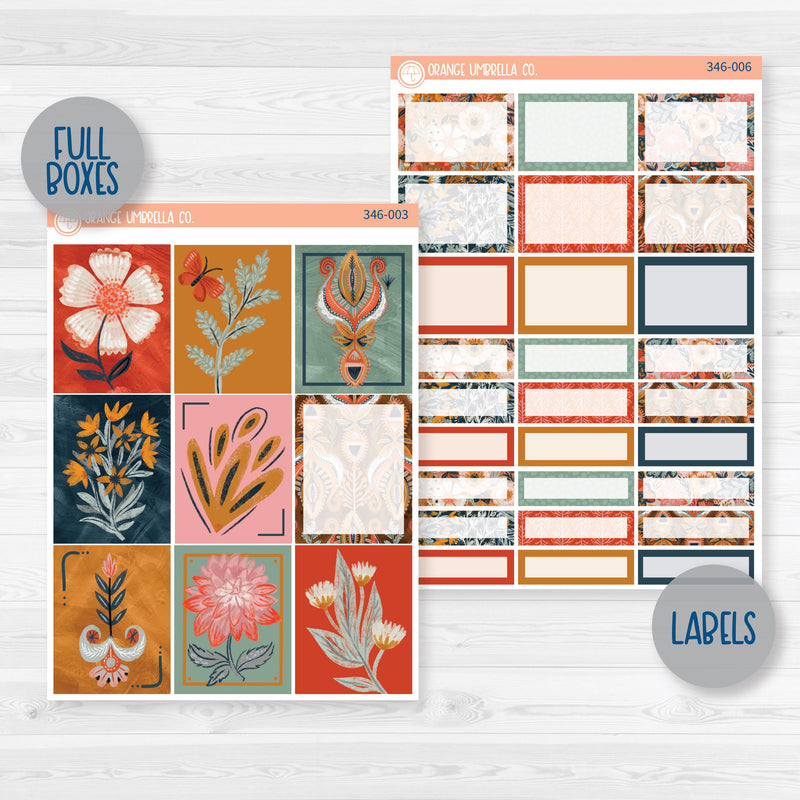 Autumn Florals | Weekly Planner Kit Stickers | Mallory | 346-001