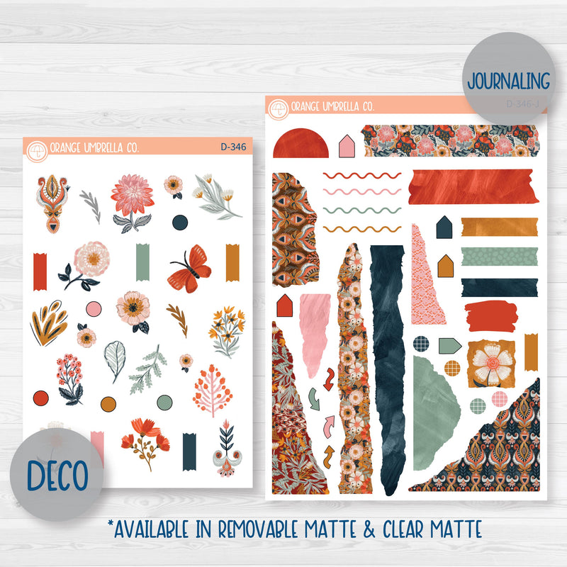 Autumn Florals | Weekly Planner Kit Stickers | Mallory | 346-001