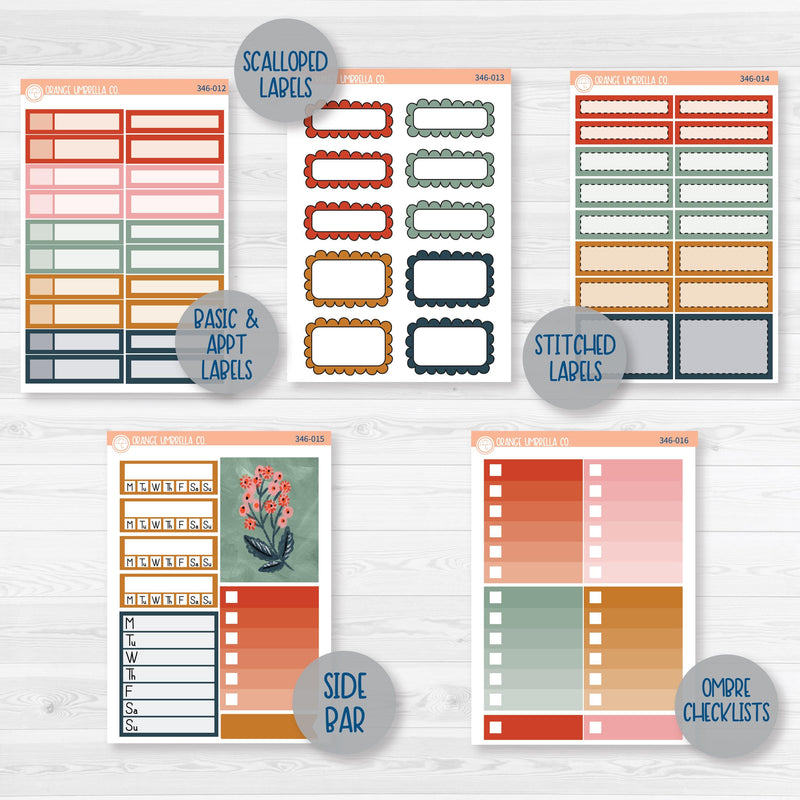 Autumn Floral Kit | Weekly Add-On Planner Kit Stickers | Mallory | 346-012