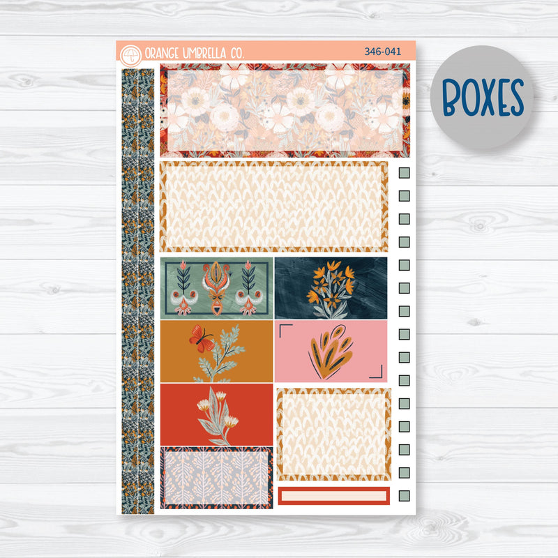 Autumn Floral Kit | Plum Vertical Priorities 7x9 Planner Kit Stickers | Mallory | 346-041