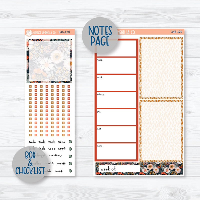 Autumn Floral Kit | A5 Daily Duo Planner Kit Stickers | Mallory | 346-121