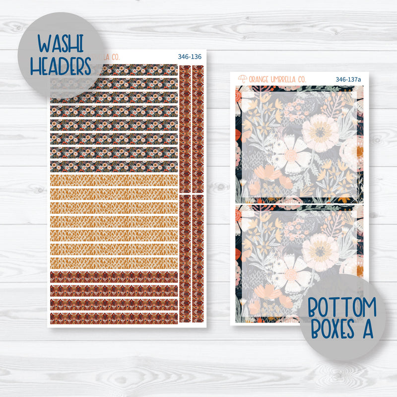 Autumn Floral Kit | 7x9 Daily Duo Planner Kit Stickers | Mallory | 346-131