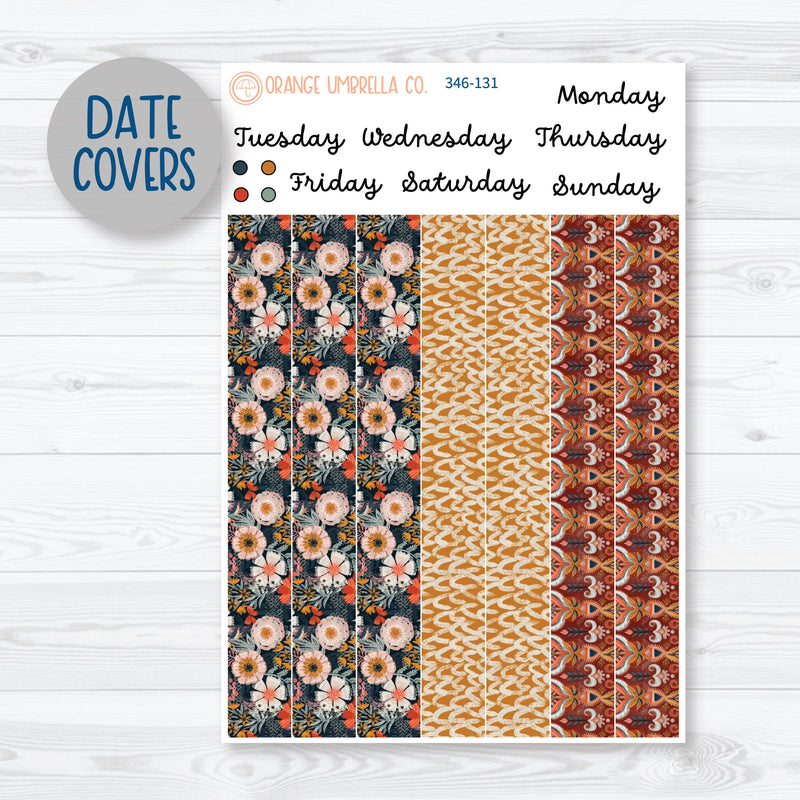 Autumn Floral Kit | 7x9 Daily Duo Planner Kit Stickers | Mallory | 346-131