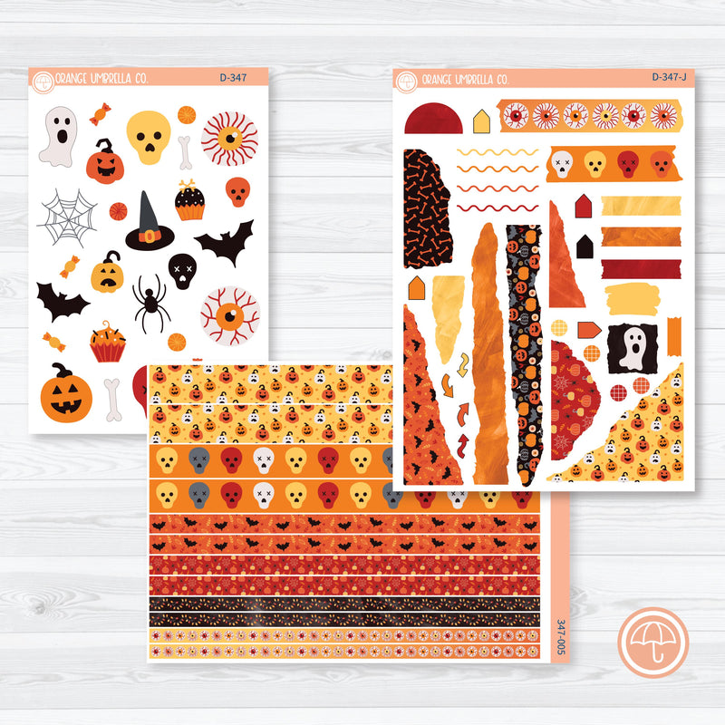 Pumpkin & Ghost Halloween | Kit Deco Journaling Planner Stickers | Eye of a Newt | D-347