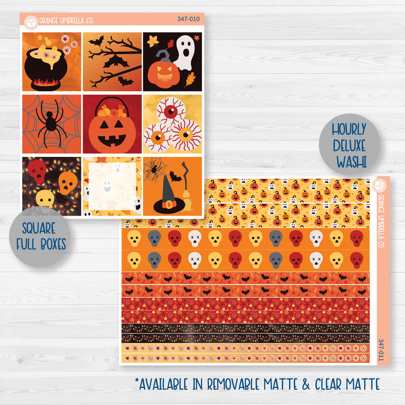 Pumpkin & Ghost Halloween Kit | Weekly Planner Kit Stickers | Eye of a Newt | 347-001