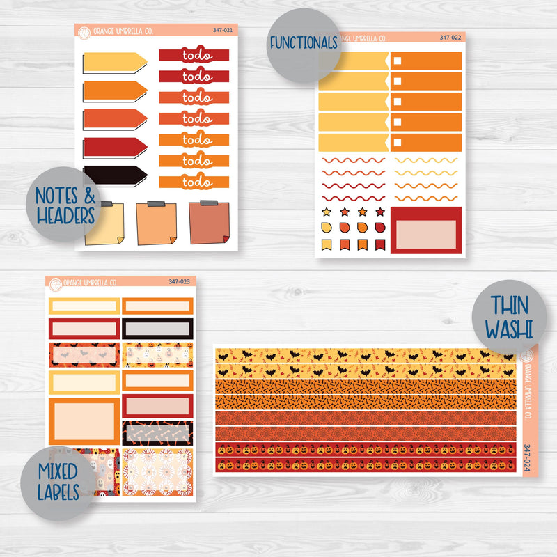 Pumpkin & Ghost Halloween Kit | Weekly Add-On Planner Kit Stickers | Eye of a Newt | 347-012