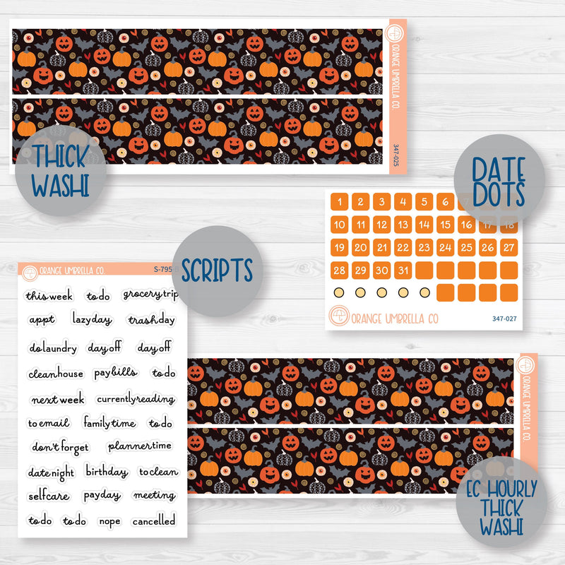 Pumpkin & Ghost Halloween Kit | Weekly Add-On Planner Kit Stickers | Eye of a Newt | 347-012