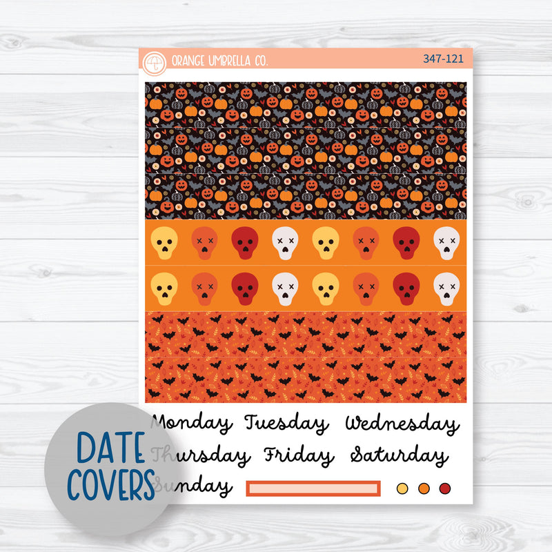 Pumpkin & Ghost Halloween Kit | A5 Daily Duo Planner Kit Stickers | Eye of a Newt | 347-121