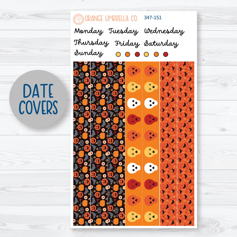 Pumpkin & Ghost Halloween Kit | 7x9 Plum Daily Planner Kit Stickers | Eye of a Newt | 347-151