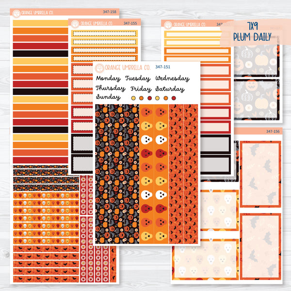 Pumpkin & Ghost Halloween Kit | 7x9 Plum Daily Planner Kit Stickers | Eye of a Newt | 347-151