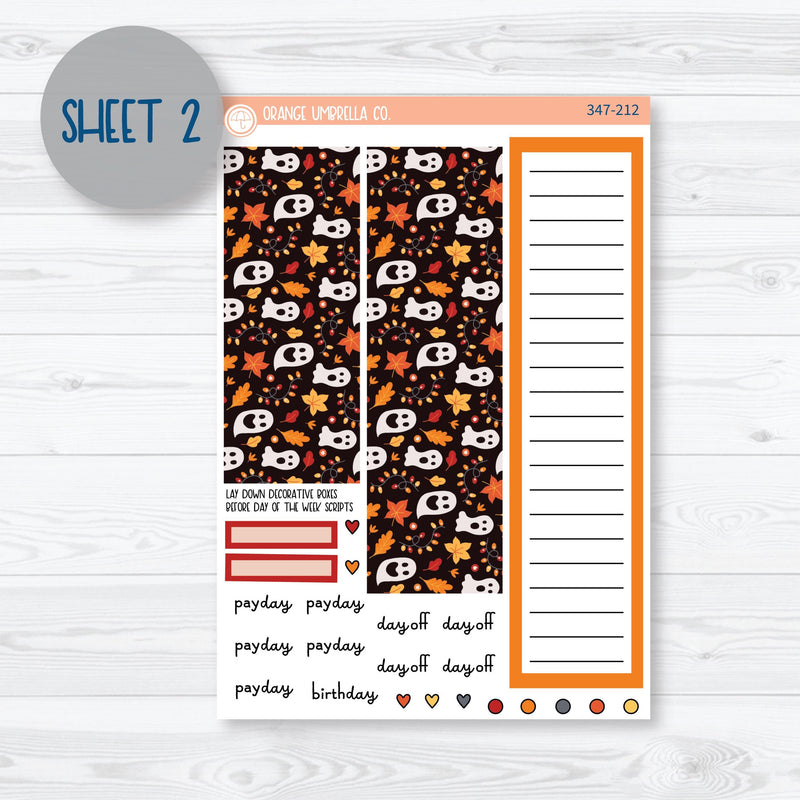 Pumpkin & Ghost Halloween Kit | A5 Plum Monthly Planner Kit Stickers | Eye of a Newt | 347-211