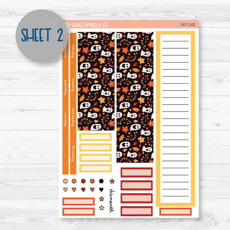 Pumpkin & Ghost Halloween Kit | A5 EC Monthly and Dashboard Planner Kit Stickers | Eye of a Newt | 347-241