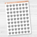 Hand Doodled Laundry Basket Planner Stickers, Icon Chore Labels | I-480