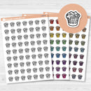 Hand Doodled Laundry Basket Planner Stickers, Icon Chore Labels | I-480