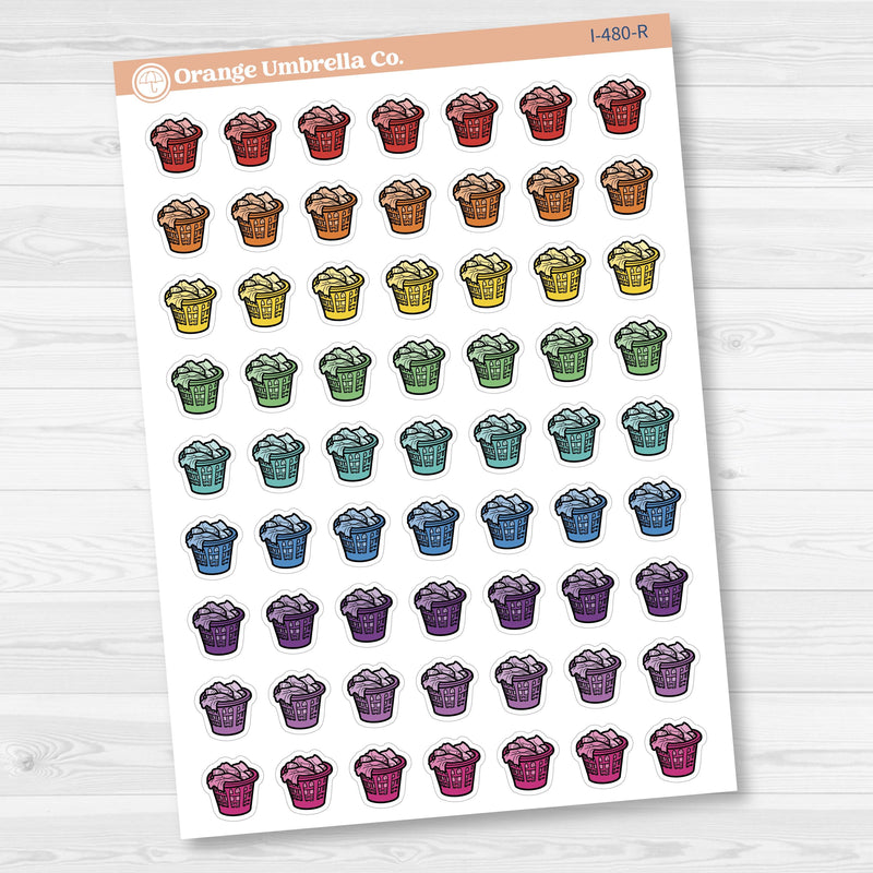 Hand Doodled Laundry Basket Planner Stickers, Icon Chore Labels | I-48 hand-doodled-laundry-basket-planner-stickers-icon-chore-labels-i-48