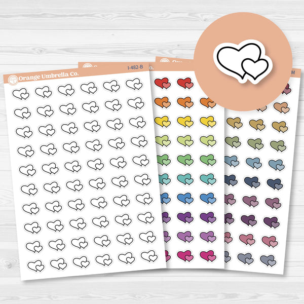 Hand Doodled Hearts Icon Planner Stickers | I-482