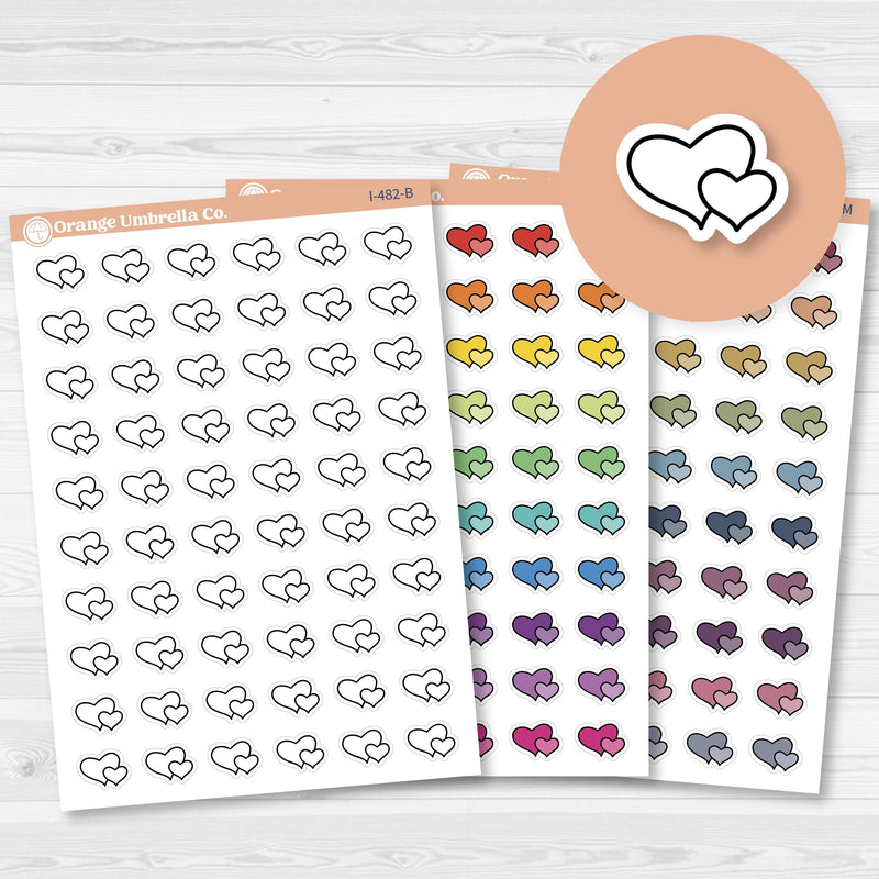 Hand Doodled Hearts Icon Planner Stickers | I-482