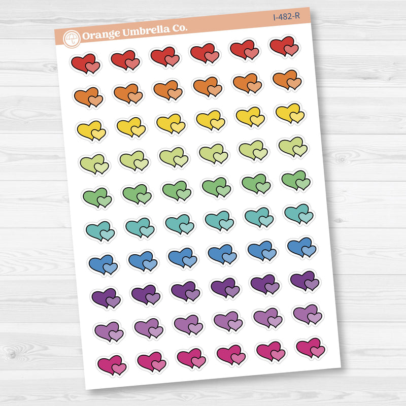 Hand Doodled Hearts Icon Planner Stickers | I-482