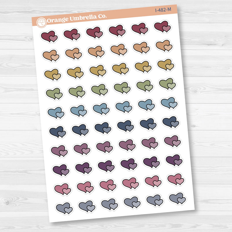 Hand Doodled Hearts Icon Planner Stickers | I-482