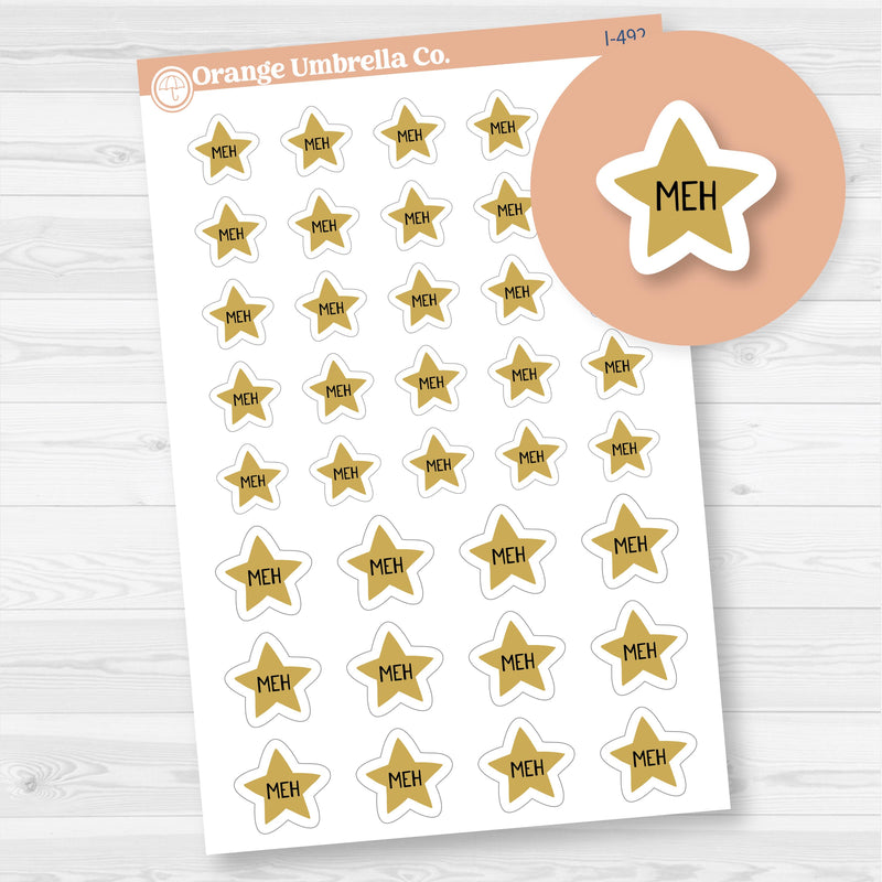 Meh Spazz Gold Star Planner Stickers | I-492