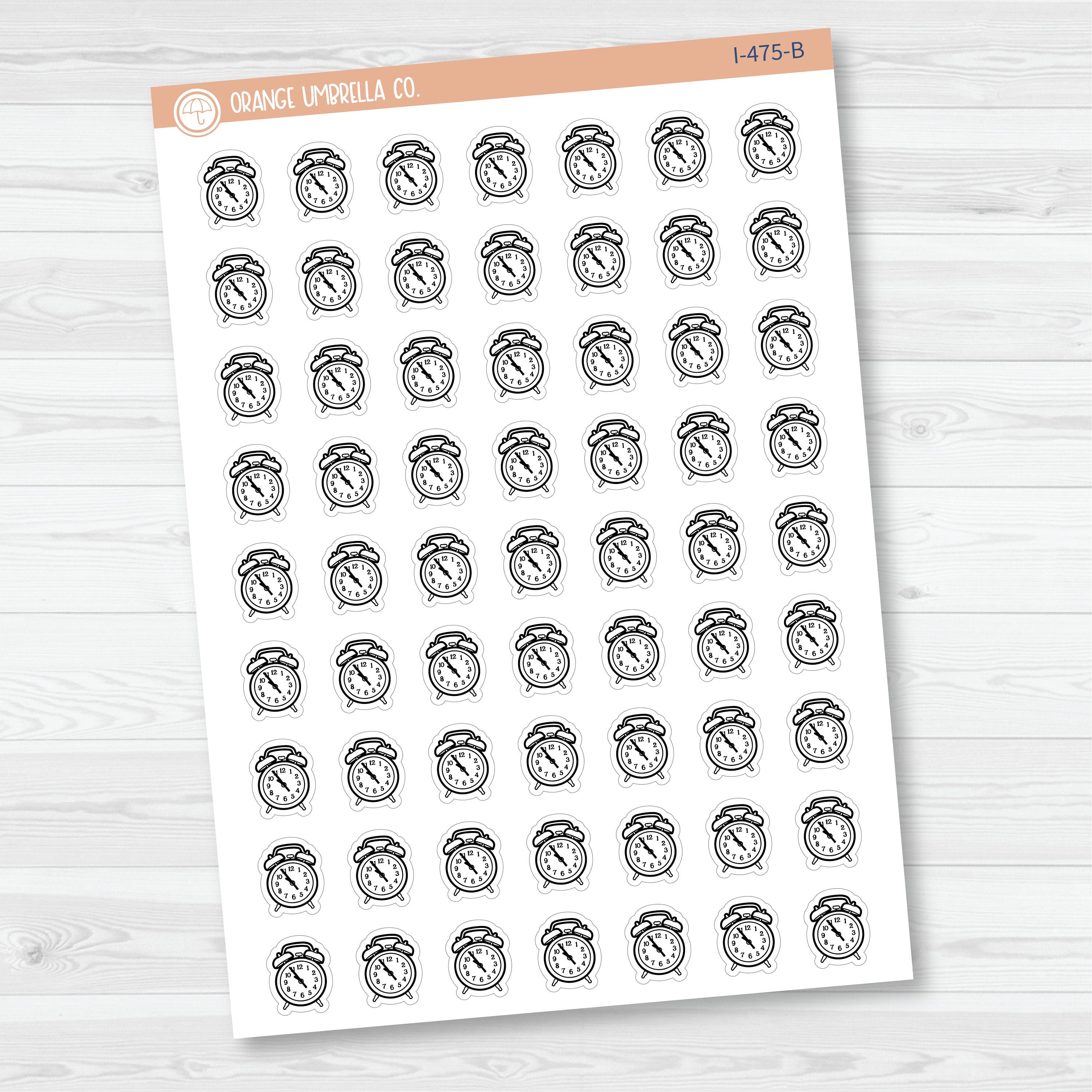 Hand Doodled Clock Icon Planner Stickers | I-475