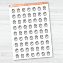 Hand Doodled Clock Icon Planner Stickers | I-475