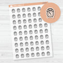 Hand Doodled Clock Icon Planner Stickers | Clear Matte | I-475-BCM