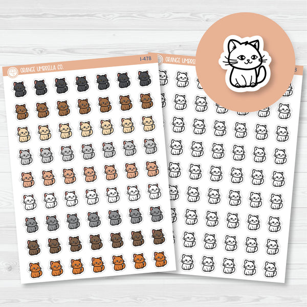 Hand Doodled Cat Icon Planner Sticker | I-478