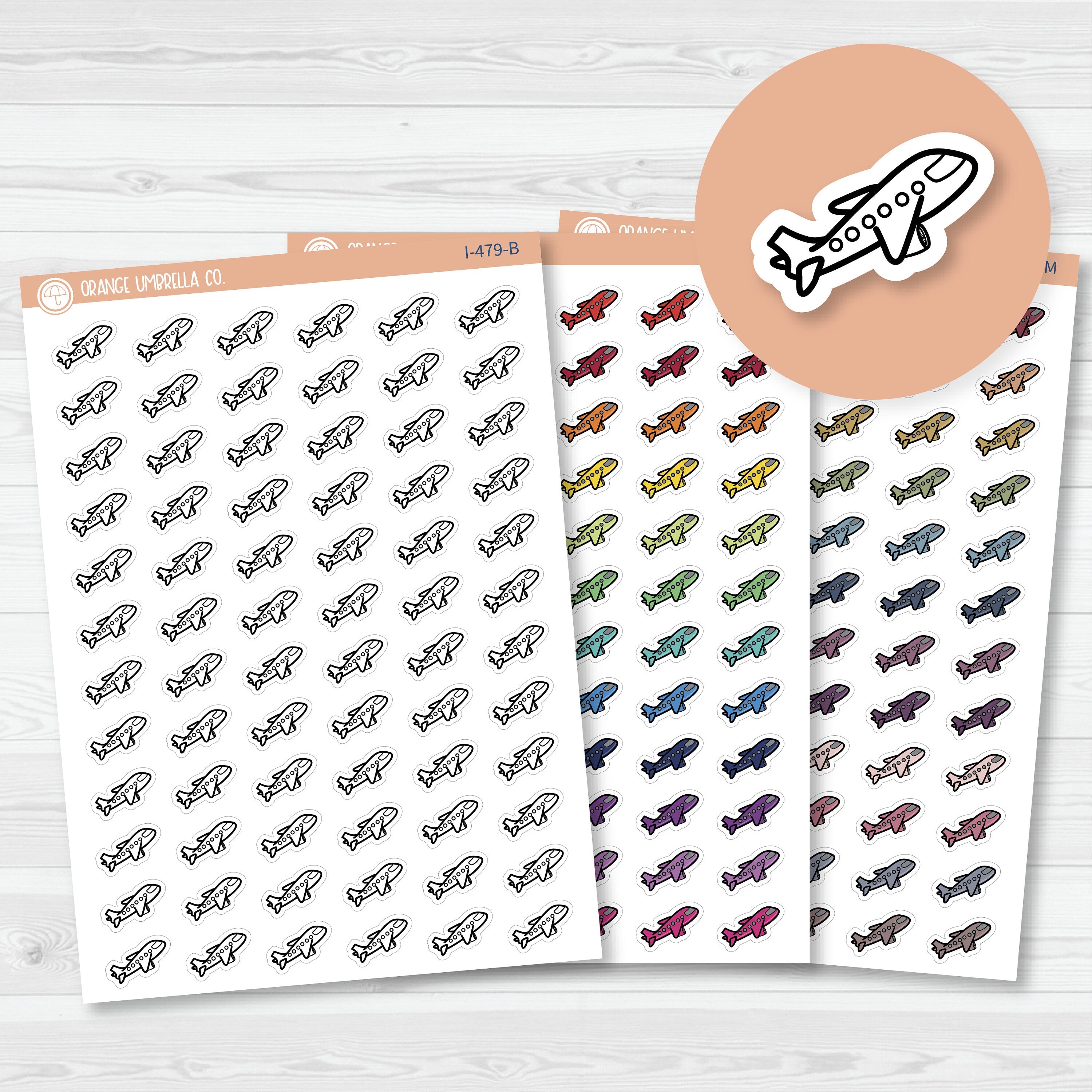 Hand Doodled Airplane Icon Planner Stickers | I-479