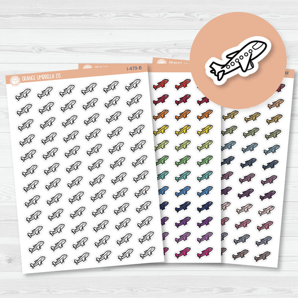 Hand Doodled Airplane Icon Planner Stickers | I-479