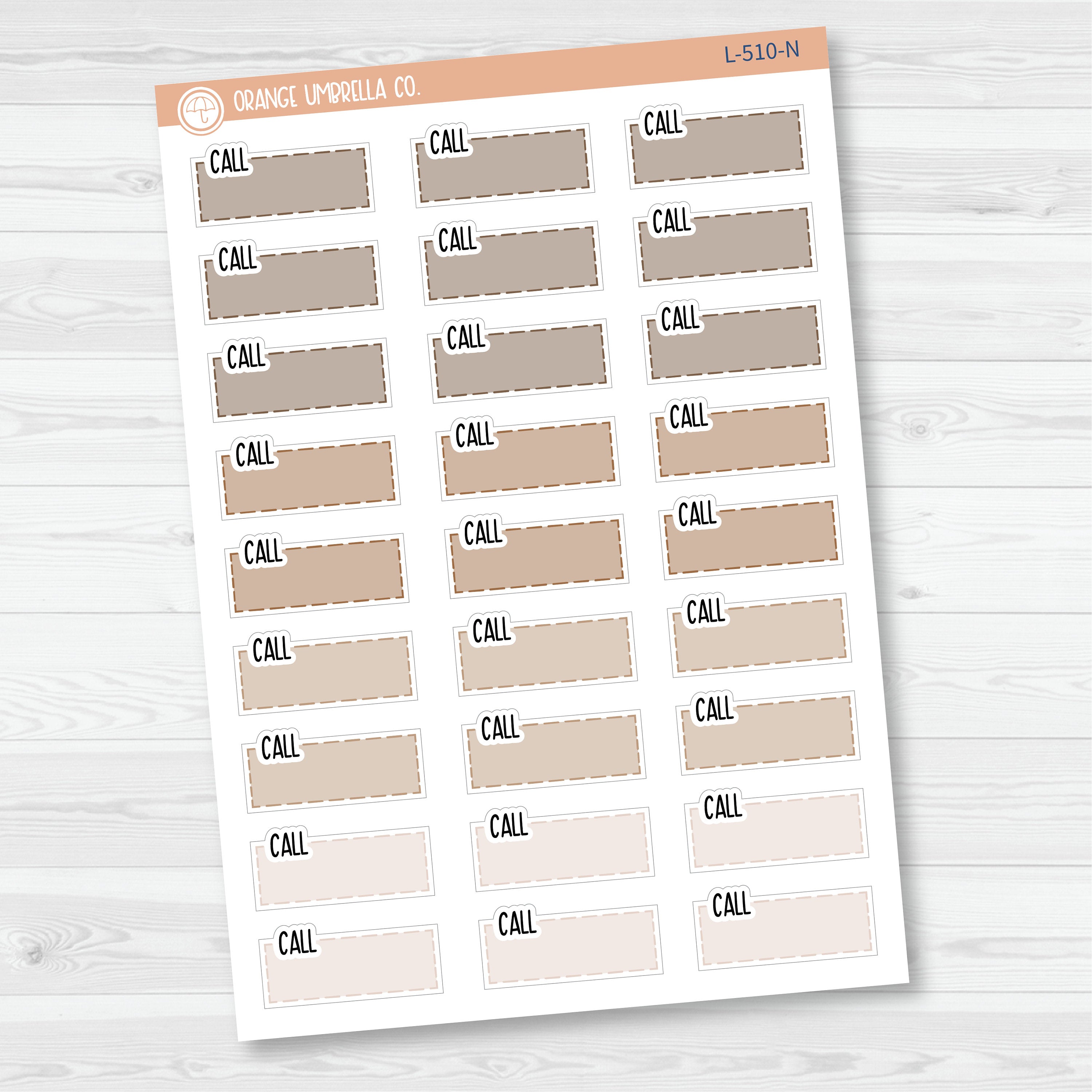 Call Hobonichi Color Stitched Quarter BoxPlanner Stickers | L-510