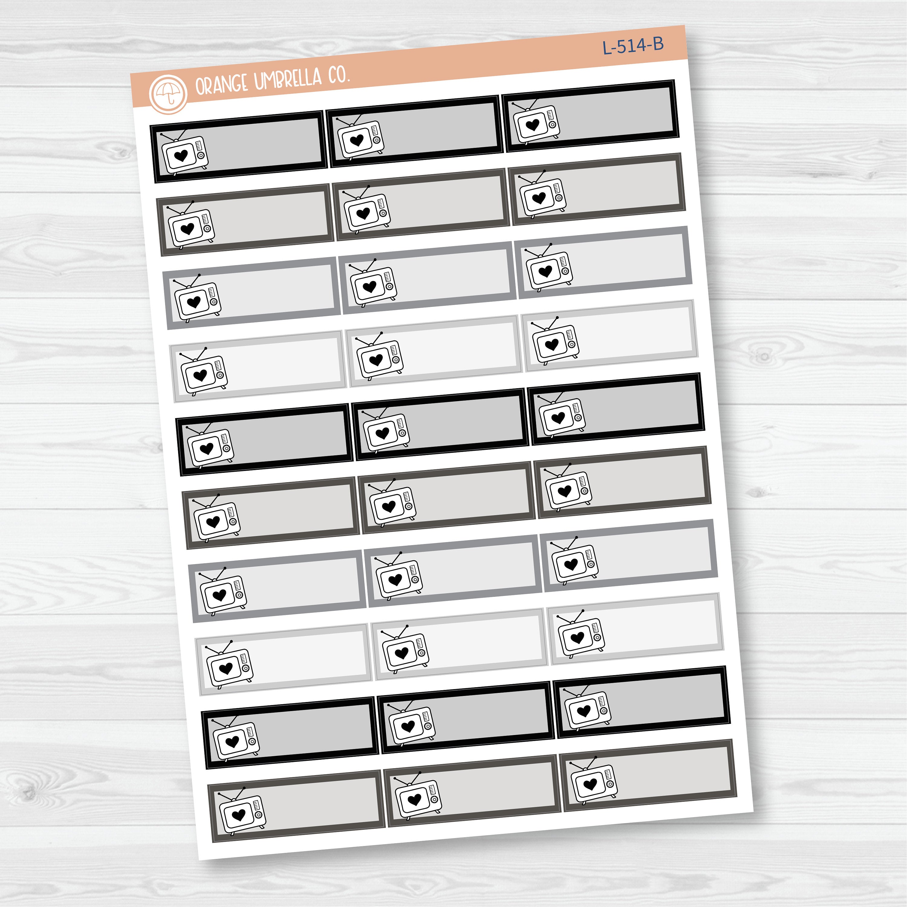Hand Doodled TV Color Label Planner Stickers | Solid Color Labels | L-514
