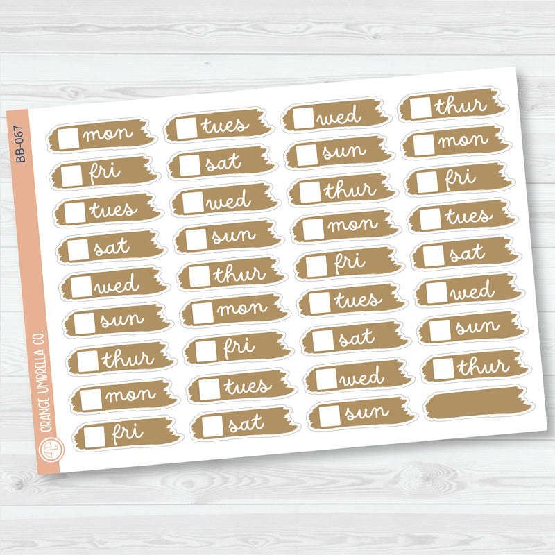 Date Cover Brush Strokes Planner Stickers | Jan-Dec | BB-066-BB-071