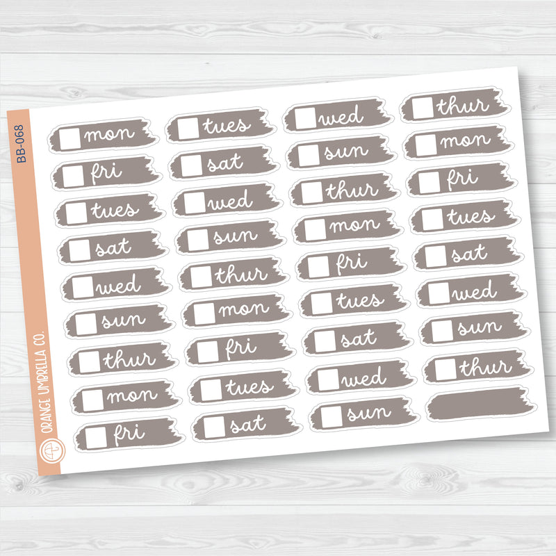 Date Cover Brush Strokes Planner Stickers | Jan-Dec | BB-066-BB-071