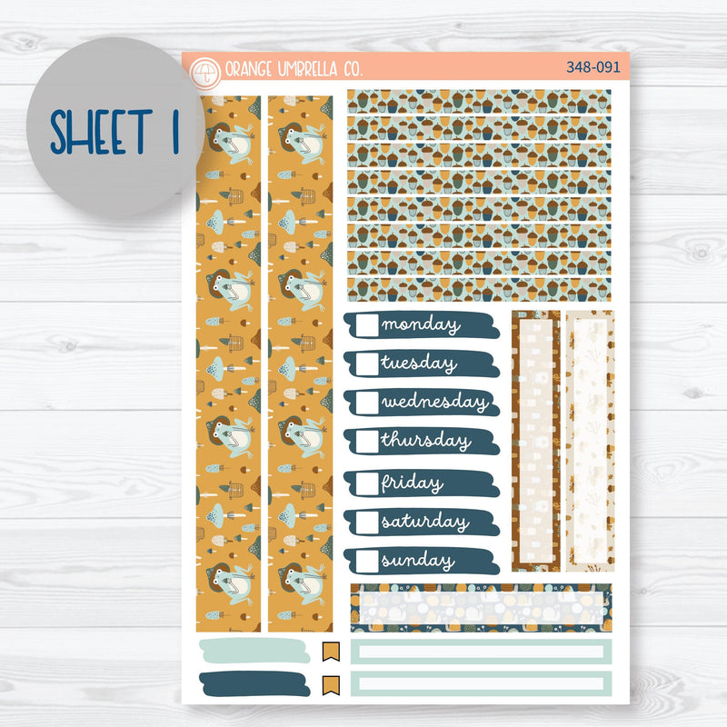 Fall Frogs | 7x9 Compact Vertical Planner Kit Stickers | Toadally | 348-091