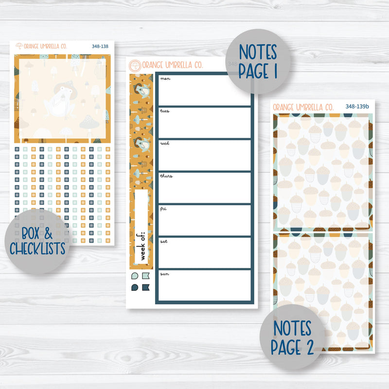 Fall Frogs Kit | 7x9 Daily Duo Planner Kit Stickers | Toadally | 348-131