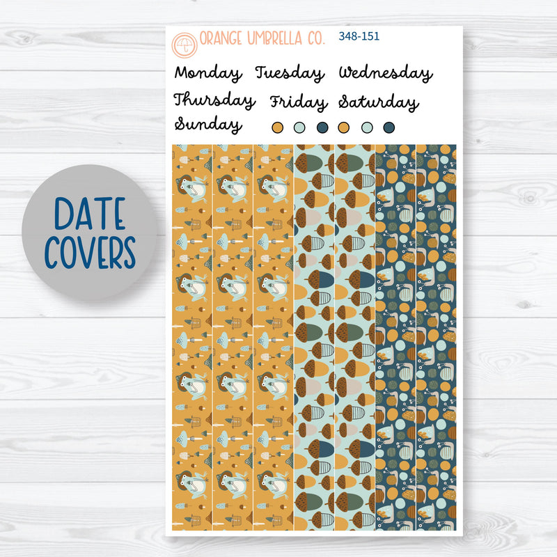 Fall Frogs | 7x9 Plum Daily Planner Kit Stickers | Toadally | 348-151